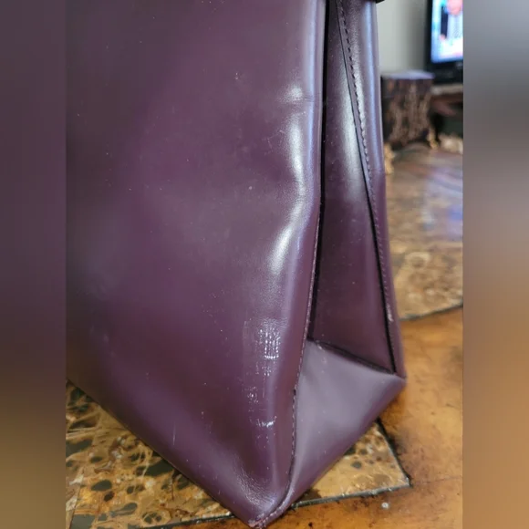 GUCCI Elegant Purple Leather Tote Bag Rehab - Picture 8 of 10